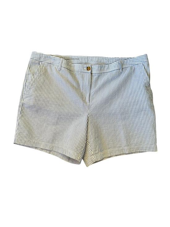 Talbots Pants - Talbots Blue and White Striped Seersucker Bermuda Shorts relaxed chino